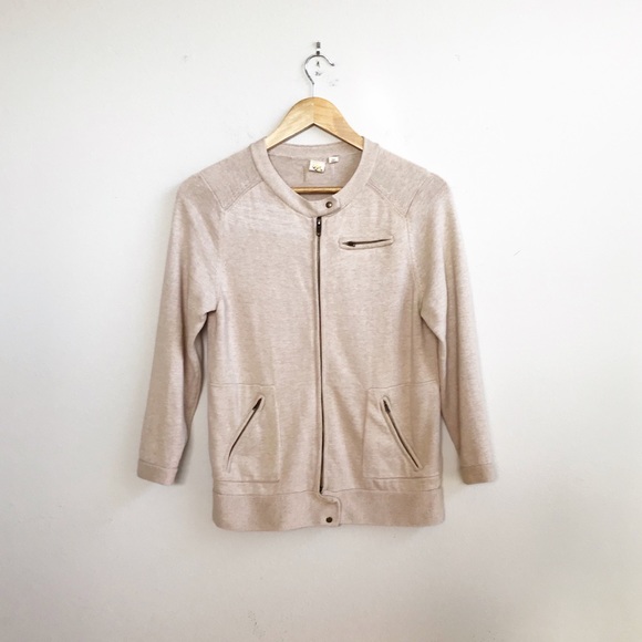 Anthropologie Sweaters - Anthropologie : Little Yellow Bird Cream Zip-Up